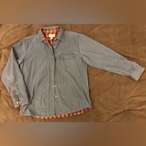 Morgan Creek Ladies Faux Denim Red/Orange Flannel-Lined Shirt Jacket - M